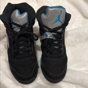 Kids Black and Blue Sneakers Nike Air Jordan 5